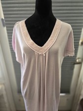 Vintage Miss Elaine Pink Lace Ss Nightgown Sz Xl
