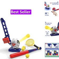 Kids Pitching Machine Toys, 2 in 1 RC Baseball Tennis Pitcher  Auto Ball Lau...