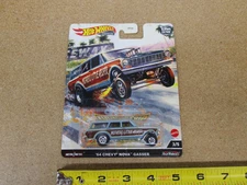 HOT WHEELS 1964 Nova Gasser 1/64 Premium Drag Strip Real Riders race diecast B7Z