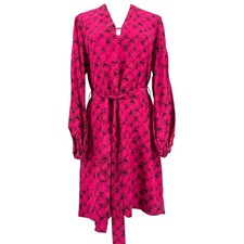 Diane Von Furstenberg women’s Classic Tatyana pink animal print silk dress (10)