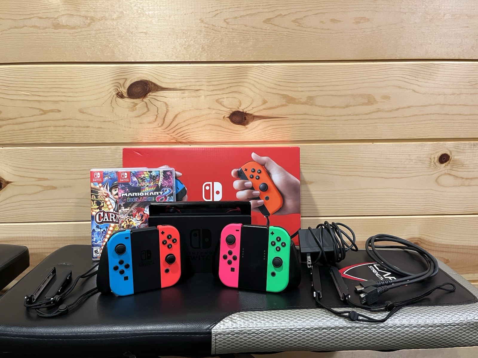 Nintendo Switch Model HAC-001 (-01) - Controllers, Games (Mario Kart & Carnival)