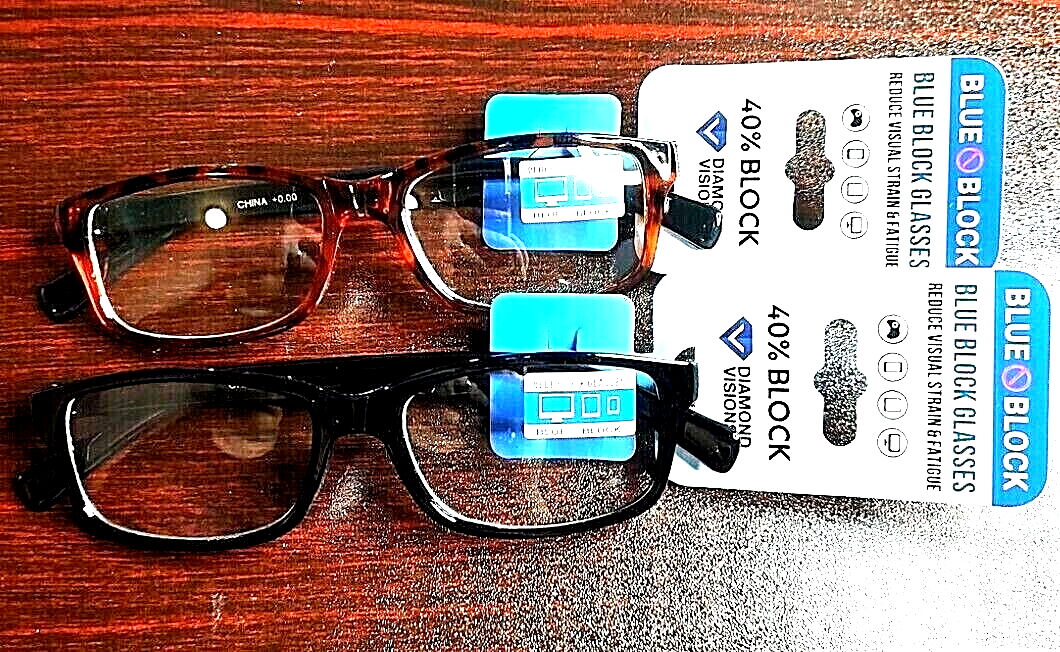 Blue Light Glasses Computer Gaming Diamond Visions 1 Black/1 Brown-image