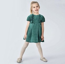 Mayoral Velvet Dress 3T Green Blue Christmas ...