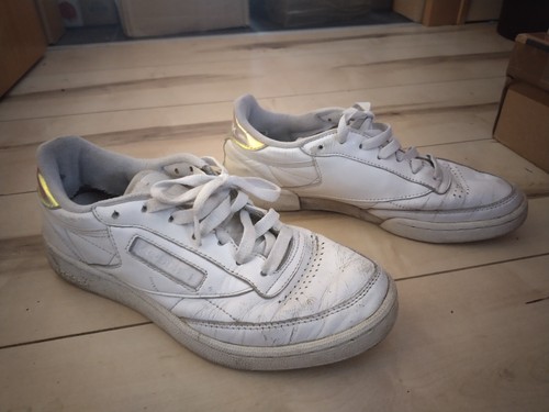Viel getragene Reebok weiß gold US 7 UK 6 EU 39 Sammler - Bild 3 von 12
