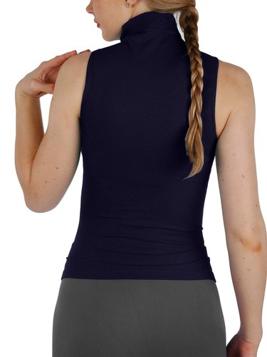Basic Seamless Ribbed Sleeveless Mock Neck Turtleneck Shaping Tank Top Tee Shirt - Picture 24 of 51