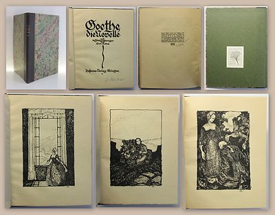 Goethe Die Novelle mit 10 Steinzeichnungen Lithografien von Carl Rabus um 1920