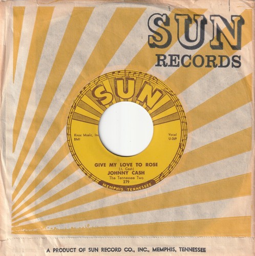 Johnny Cash "Home Of The Blues/ Give My Love To Rose" Sun 279 Record & Custom PS - Picture 4 of 4