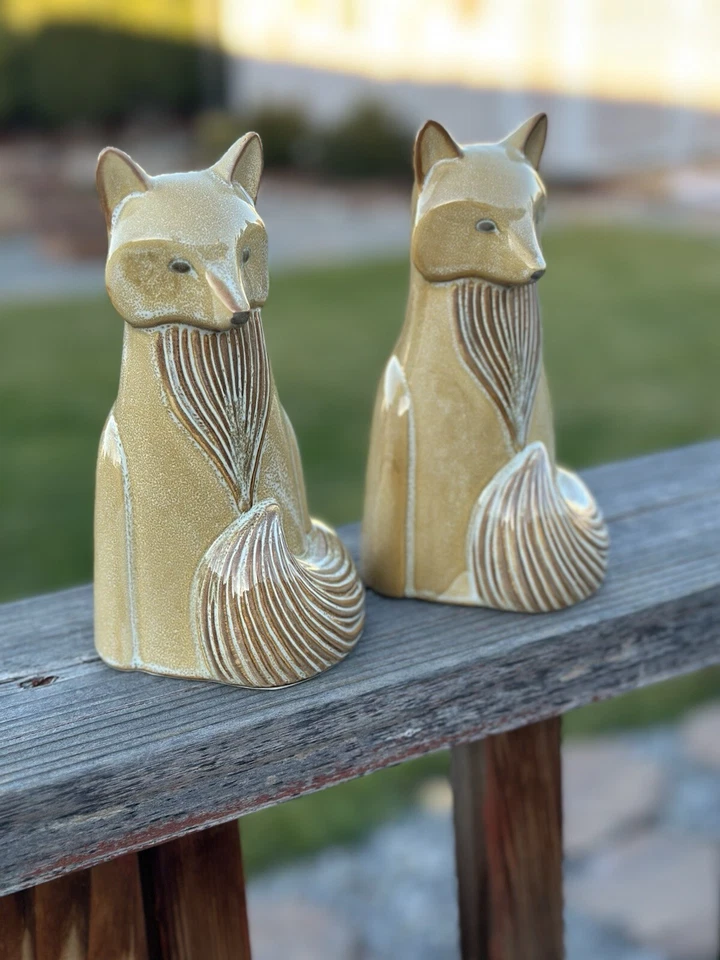 Figura Vixen Mama Fox Forest Ln 7" H de gres interior exterior X2 Foto 3 de 4