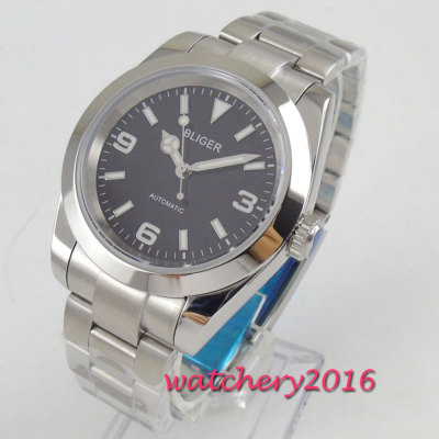 Bliger NH35 Movt Automatik Herrenuhr Saphirglas leuchtendes Austernarmband 39mm
