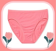 M L XL Coral Pink Stretch Cotton Victorias Secret High-Leg Waist Brief Pantie
