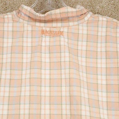 Megellan Sportswear Mens XXL Orange Plaid Short Sleeve Fishing Hiking Shirt - Picture 8 of 12