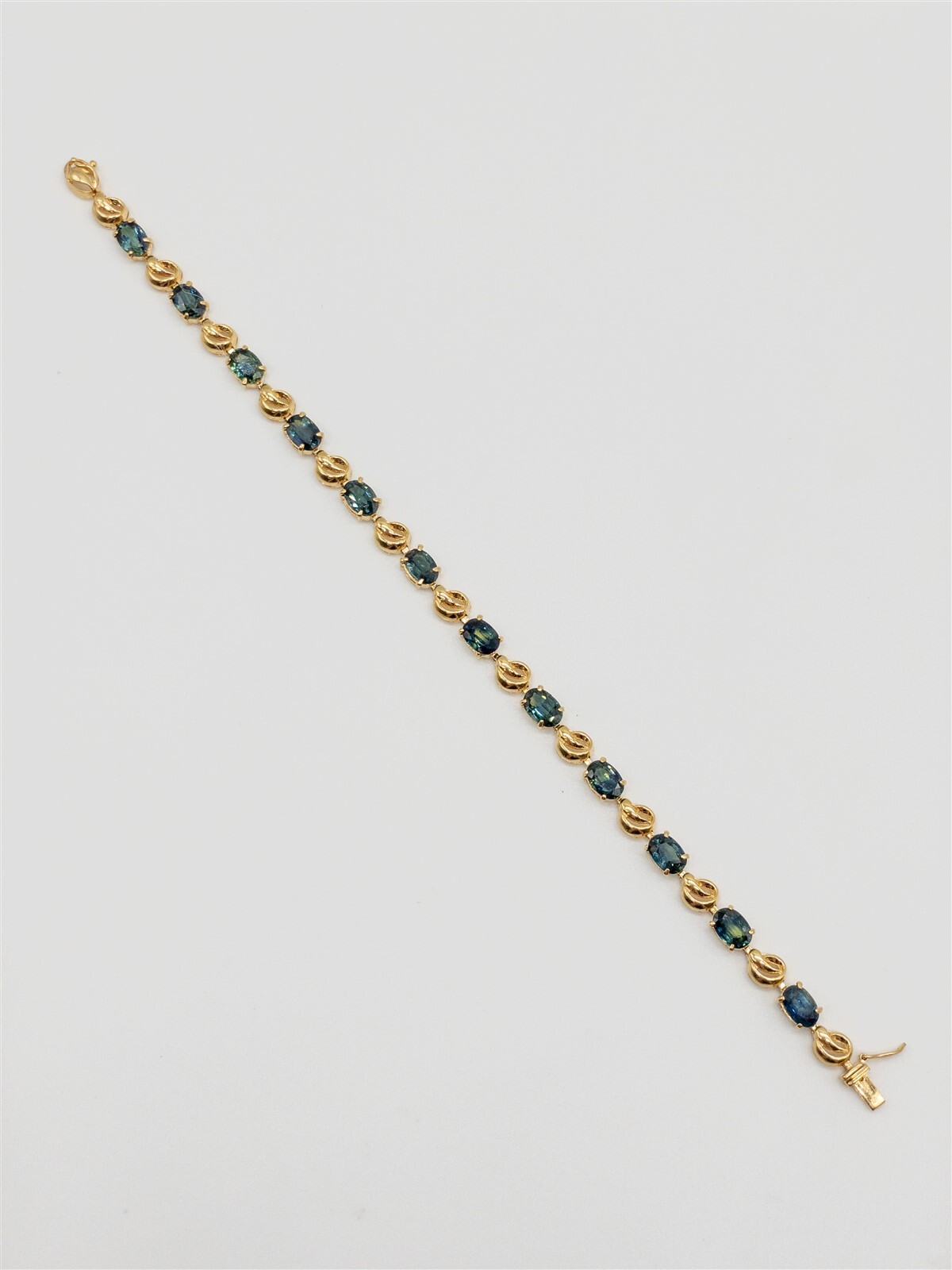 Designer 5000 8ct Natural Blue Sapphire 14k Yellow Gold Tennis