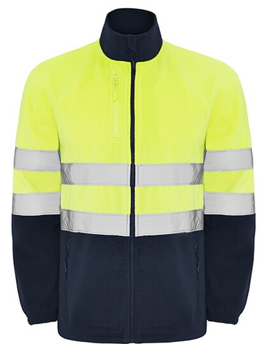 Neon Fleece Jacke Reflektierend Arbeitsjacke Wind- und Regenabweisend Gr. S-4XL - Bild 8 von 9