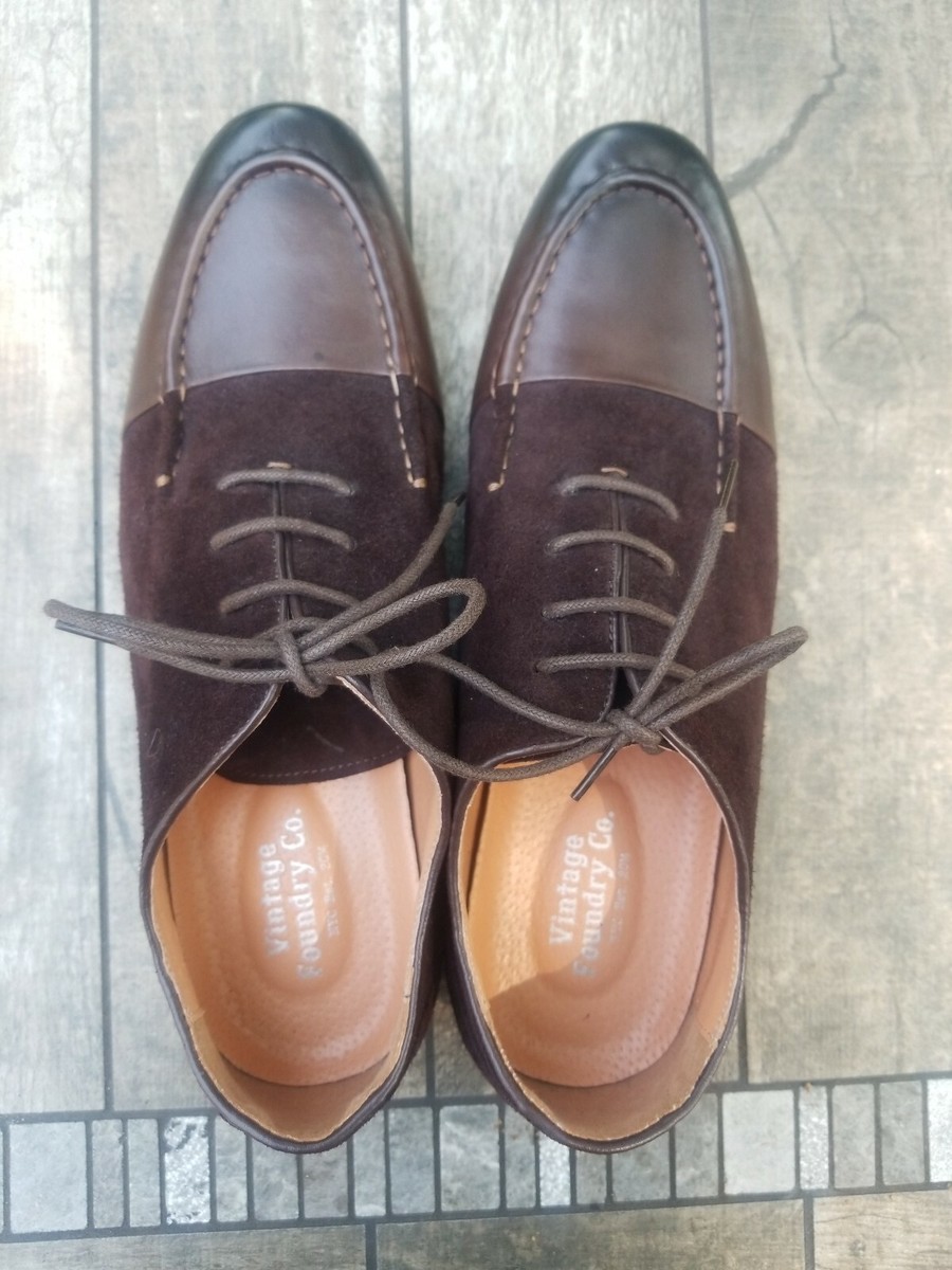 C14 NEW Vintage Foundry Basalt brown Suede/Leather Oxfords 