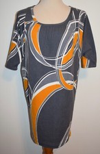 New Twenty One Mini Dress Gray Orange Shift Tunic Small Forever 21