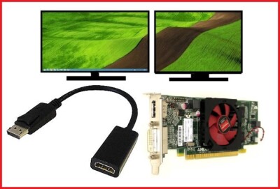1GB Dell Optiplex 755 760 780 790 960 980 990 SFF Video Card DVI + HDMI Adapter