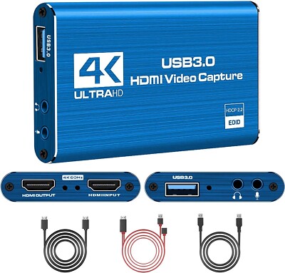 Video Capture Card, 4K HDMI Game Capture Card USB Loop