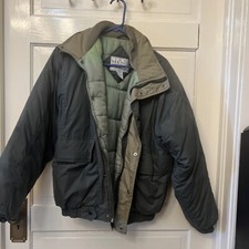 Vintage Sears The Mens Store Jacket Outerwear Green Nylon Quilted Inside Medium