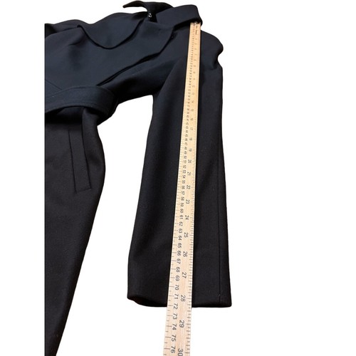 TED BAKER ALBINE WOOL TRENCH COAT Black Sz 2 - Picture 11 of 19