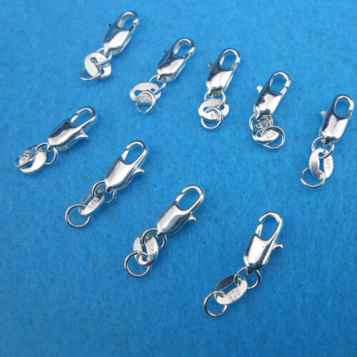 20-50PCS Wholesale Jewelry Findings 925 Sterling Silver Lobster Clasps Hallmark - Picture 1 of 8