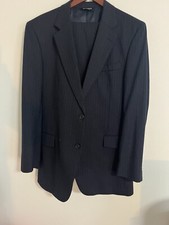 Joseph A Bank Complete Suit Navy Pinstripe Wool And Cashmere Pants 35/31
