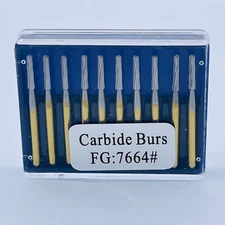 10-100 Dental Tungsten Carbide Burs Trimming & Finishing Round End Taper FG7664