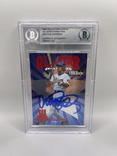 Ryne Sandberg signiert 1997 Oberdeck Sammler Auswahl All Star #29 Beckett Auto