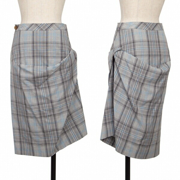 Vivienne Westwood RED LABEL プリーツスカート 40 Vivienne Westwood Red Label Checker Draped Skirt Size 1 used