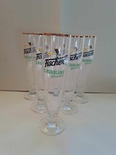 6 VERRES  A BIERE  COLLECTOR  FISCHER 3 HOUBLONS 25 CL NEUFS  + 12 S/BOCKS