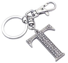 English Alphabet Letter Initial T Purse Charm Key Chain Birthday Gift k3001T