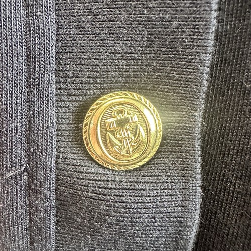 Vintage Nautical Anchor Chain Embroidery Oversized Gold Button Front Cardigan XL - Picture 4 of 15