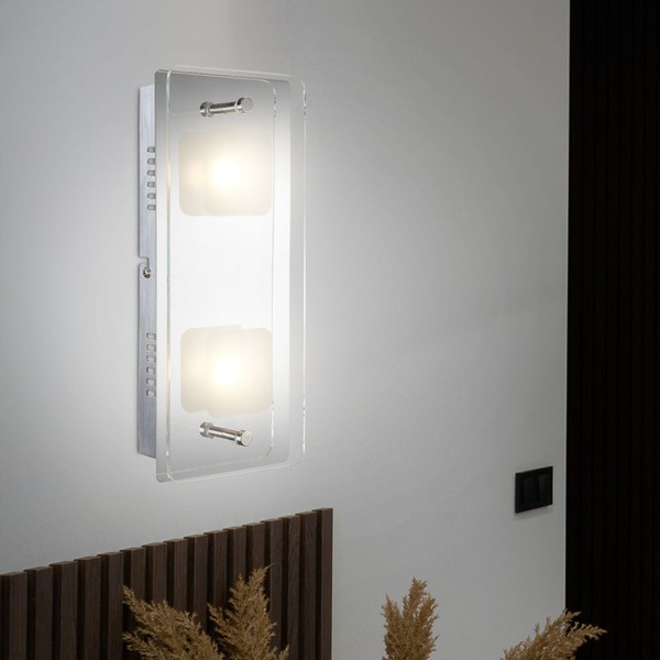 Wandlampe Schlafzimmerleuchte Wandleuchte Glas Led Wohnzimmerlampe Silber 3000K-image