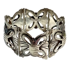 Vintage 1960s OCM Mexico Sterling Modernist Butterfly Link Bracelet