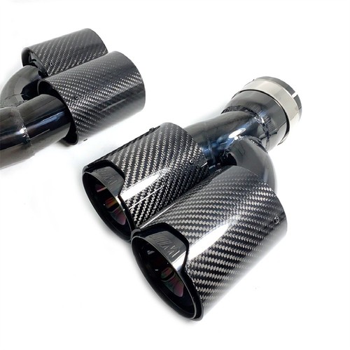 1 Pair Dual Exhaust Tip Carbon Fiber M Tailpipe For BMW 525i 528i 530i G30 G31 - Bild 11 von 12