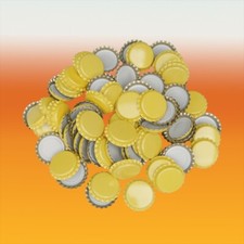 Pack Of 100 Yellow Crown Caps For Beer Bottles and Crafts