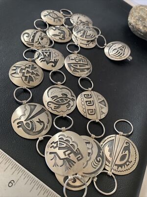 Native American Handmade Men Sterling Silver HOPI CONCHO  display picture 2