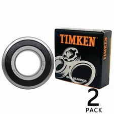 2PACK TIMKEN 6207-2RS 35X72X17MM Double Rubber Seal Deep Groove Ball Bearings