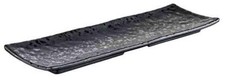 4 St&uuml;ck Servierplatte Sushiplatte Snackteller Teller Melamin schwarz 11 x 37 cm