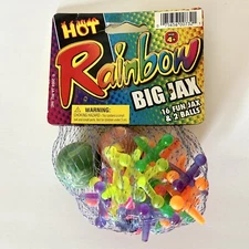 Hot Rainbow BIG JAX 16 Fun Jax & 2 Balls Ja-Ru Multi-Color