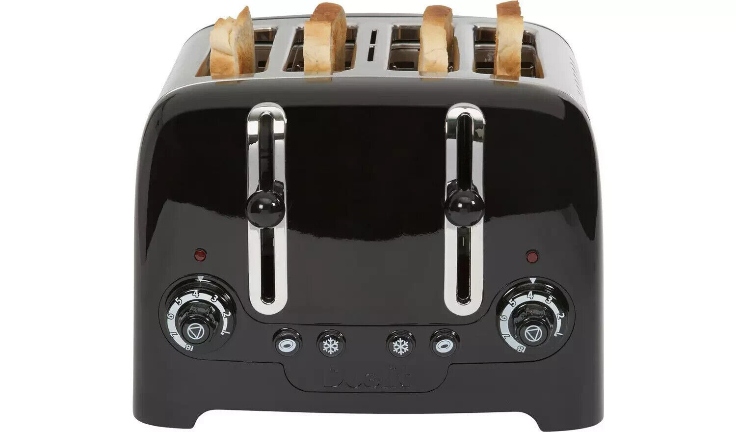 Dualit 46205 4 Slot Lite Toaster, Black, Extra Wide Slot 36mm, Bagel
