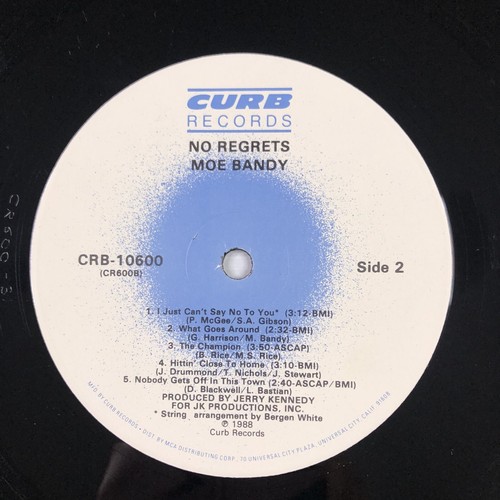 Moe Bandy - No Regrets CRB-10600 US Pressing 1988 12" Vinyl Record - VG+ - Picture 15 of 15