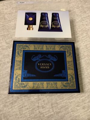 Versace Dylan Blue Set 3 Pc : EDT Spray 1.7 Oz Shave Balm, Shower Gel 1.7 Oz