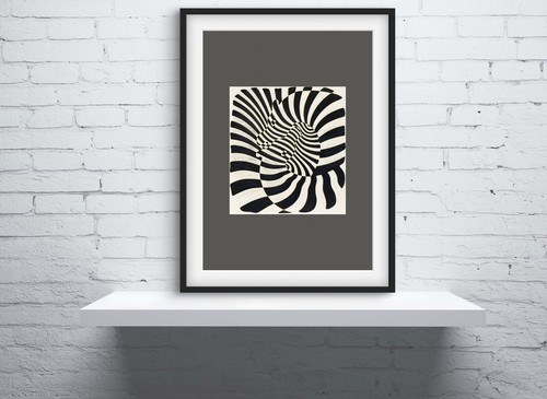 Victor Vasarely: Zèbres (Zebras) 1932, Op Art Prints illusion art, A3. - Picture 3 of 4