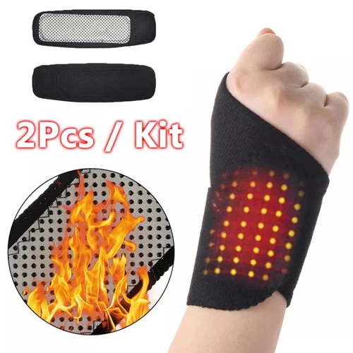 Magnetic Wrist Hand Brace Support Tourmaline Self-Heating Therapy Pain Relief - Picture 1 of 12