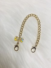 Yellow Pink Bow Chain Charm Bag Charm Keychain Key Ring Car Charm Zipper Pull
