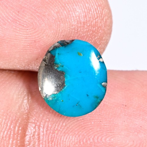 4.15 Ct Certified Natural Persian Turquoise Cabochon Loose Gemstone Turquoise - Picture 2 of 2