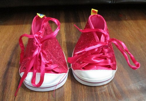 Build A Bear Workshop Hi-Top Hot Pink Glitter Tennis Shoes