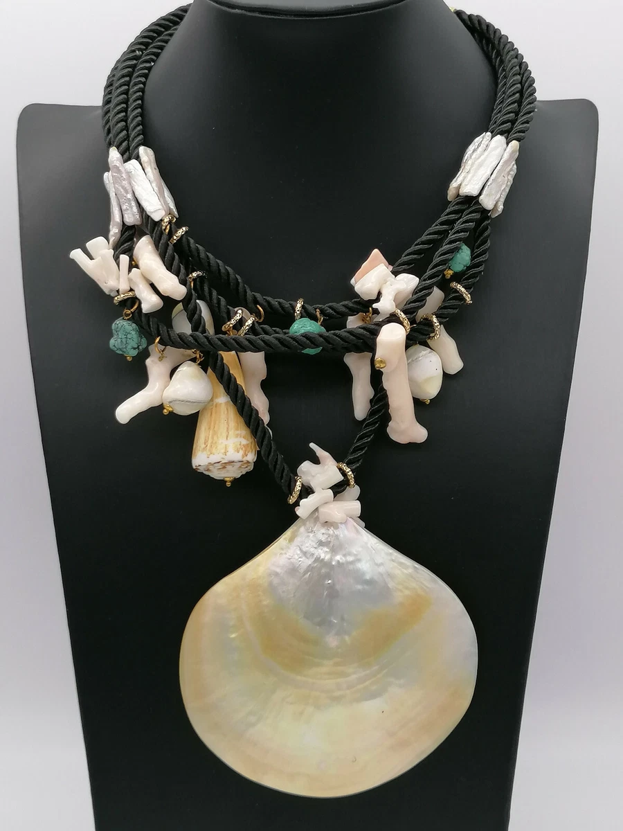 Collana Medaglia Miracolosa - Madreperla e Oro Giallo - Argento 925