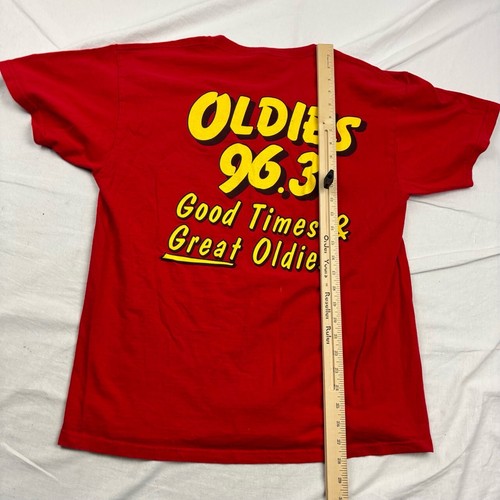 Delta Mens Vintage T-Shirt Red Nashville TN Oldies 96.3 FM Logo Size Large - 第 5/6 張圖片