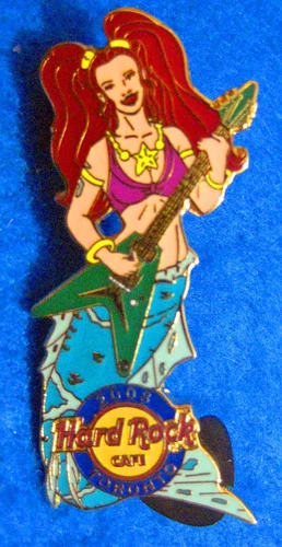 TORONTO CANADA SEXY AQUA TAILED FLYING V GUITAR MERMAID GIRL Hard Rock Cafe PIN